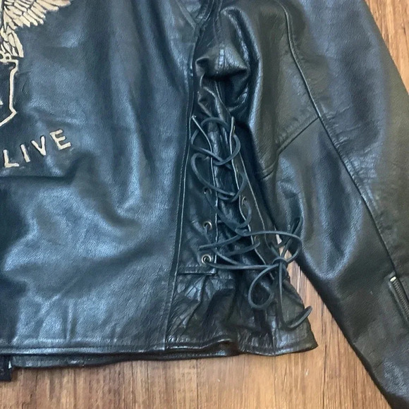 Men’s Leather Motorcycle Jacket Heavyweight Black Size 54 - Picture 11 of 11